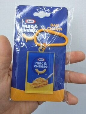 Kraft Mac & Cheese Acrylic Bag Charm Keychain Foodie Purse Charm Accesory, NEW